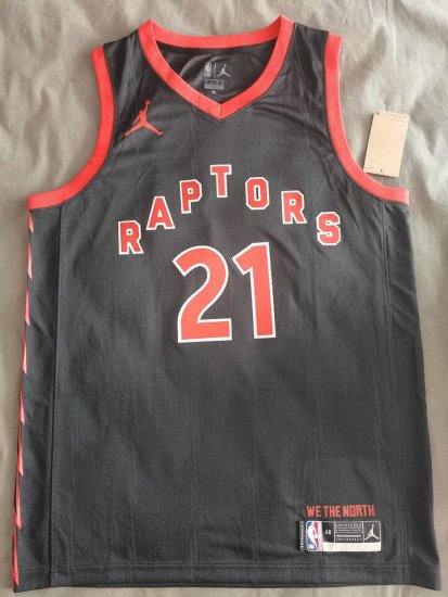 Maillot de Basket #21 Young Raptors Noir Statement Edition